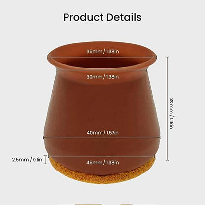 Silent Glide Silicone Chair Leg Protectors